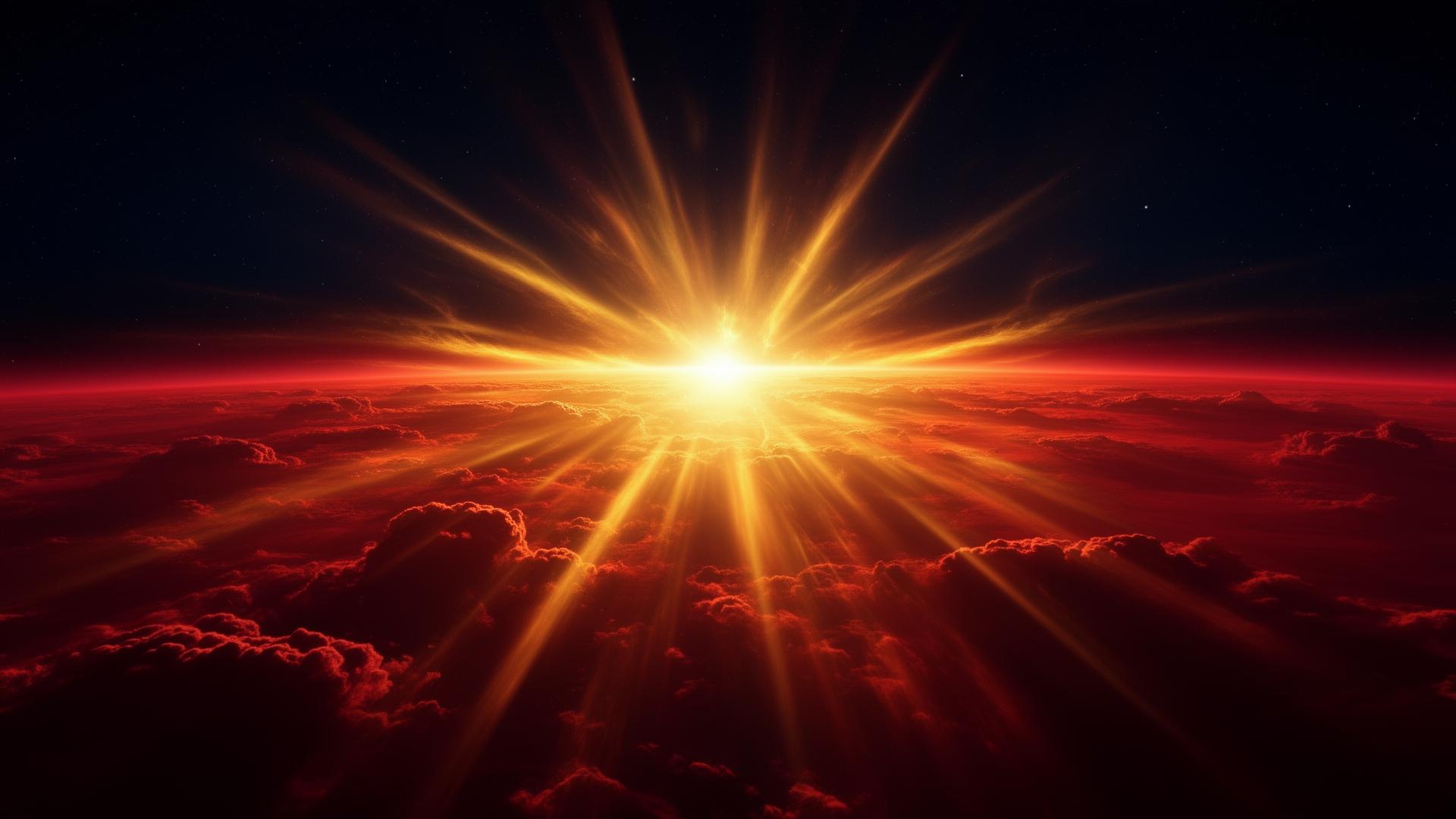 Divine sunrise over the earth